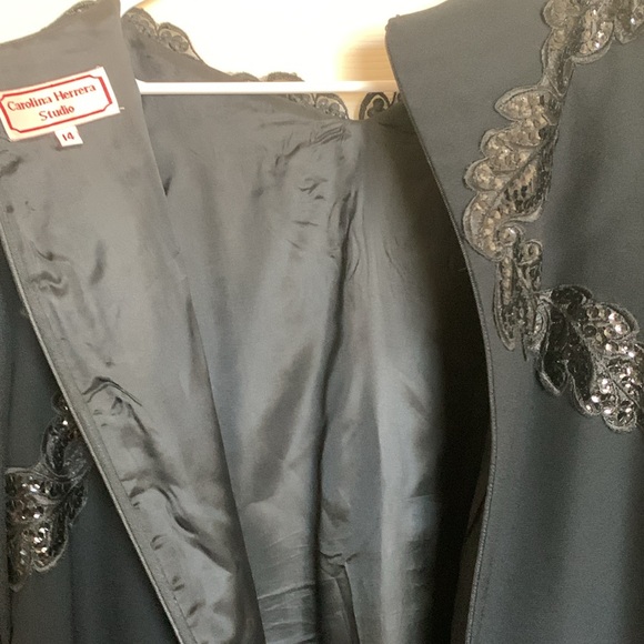 Vintage Carolina Herrera Mini Cocktail Dress With Sequins Size 14 - Picture 5 of 5